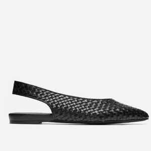 Everlane V Slingback Woven Italian Leather Flats